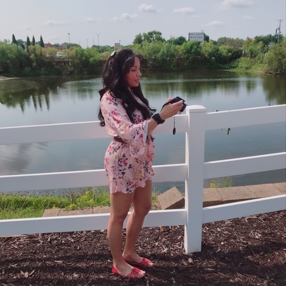 Relipop Pink Floral Romper sz XL 10/12US - Picture 5 of 10